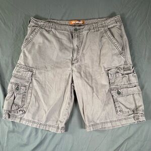 Lee Dungarees Cargo Shorts Men's Size 38 Gray Utility Workwear 100% Cotton
